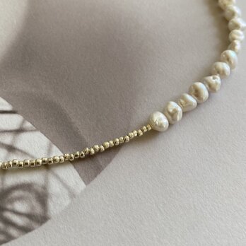 Pearls Necklaces　White×Silver　バロックパールネックレス48.5ｃｍ