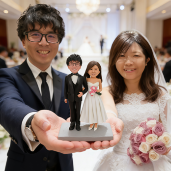結婚祝い 結婚記念日 結婚式 新郎新婦 オーダーメイド 似顔絵 人形 プチギフト 写真から カップル そっくり　フィギュア 夫婦