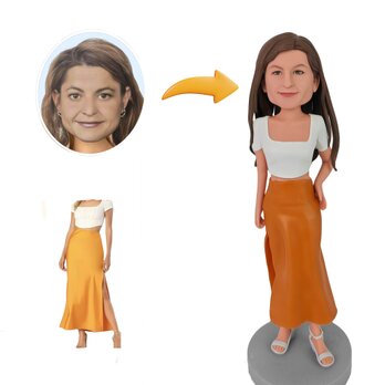 オーダーメイド 似顔絵 フィギュア 女性|写真 から フィギュア|自分の人形を作る|名入れギフト 友達 誕生日 昇進のコピーの画像
