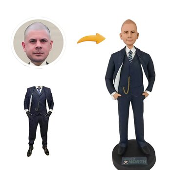 オーダーメイド 似顔絵 フィギュア 男性|写真 から フィギュア|自分の人形を作る|名入れギフト 上司 誕生日 退職のコピーの画像