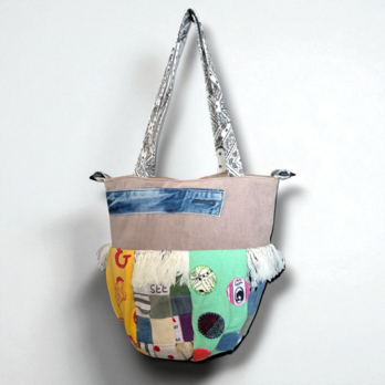 Patchdome 　UpcycleEdition 　異なる素材が丸くつながるバッグの画像