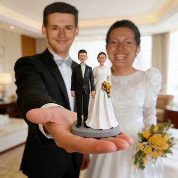 結婚祝い 結婚記念日 結婚式 新郎新婦 オーダーメイド 似顔絵 人形 プチギフト 写真から カップル そっくり　フィギュア 夫婦