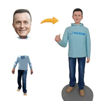 オーダーメイド 似顔絵 フィギュア 男性|写真 から フィギュア|自分の人形を作る|名入れギフト 上司 誕生日 退職のコピーの画像