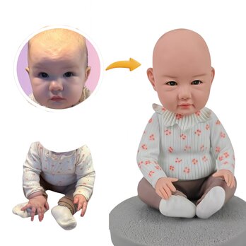 オーダーメイド 似顔絵 フィギュア 子供|写真 から フィギュア|自分の人形を作る|名入れギフト 誕生日 出産祝いのコピーの画像