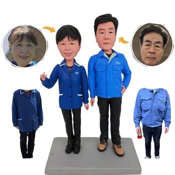オーダーメイド 似顔絵 フィギュア カップル 両親|写真 から フィギュア|自分の人形を作る|名入れギフト 結婚祝い-のコピーの画像