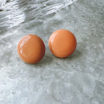 P692-ヴィンテージピアス U.S.A. 1960〜70s Pink Beige Cabochonの画像