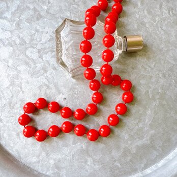 U.S.A. 1960s Red Acrylic Beads Short Necklaceの画像