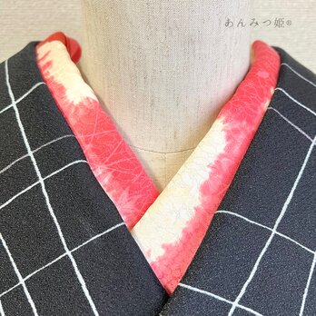 正絹の半衿 韓紅色（からくれないいろ）