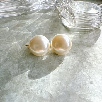 Y1167-ヴィンテージイヤリング・U.S.A. 1960s Silky Cabochon Earringsの画像