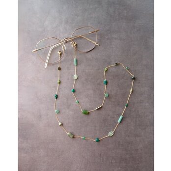 K14gf × Green／2way Necklace グラスコード ネックレス兼用（眼鏡ホルダー）