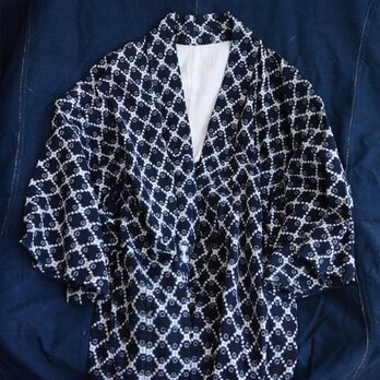 藍染 着物 長着 木綿 絣 昭和初期〜中期 ジャパンヴィンテージ リメイク素材の画像