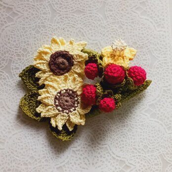ひまわりコサージュ