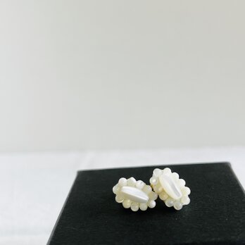 【マザーオブパール×粒々マザーオブパール】ピアス
