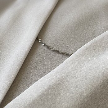 Stainless Simple Metal Necklaces　ステンレスネックレス　スクリューチェーン45cmの画像