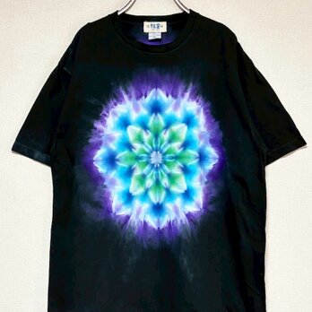 タイダイ Tシャツ XLサイズ 曼荼羅 ブラック Hippies Dye HD24-46の画像