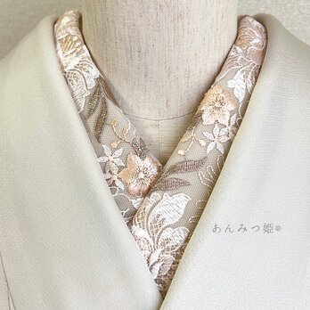 洗える刺繍半衿 ベージュグラデーションの画像