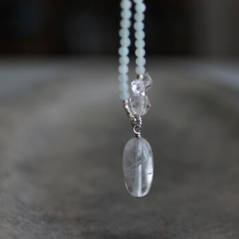 水晶とアマゾナイトのネックレス（silver925）