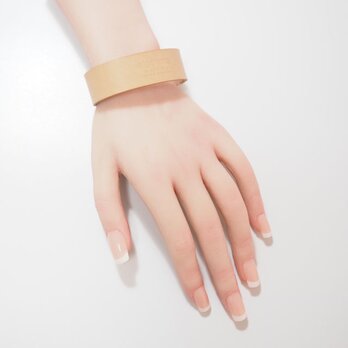ヌメ革 ナチュラル ブレスレット シンプル アクセサリー バングルの画像