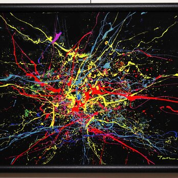 「光の軌跡」(NO.2518) 6号F キャンバスにアクリル絵の具  仮縁付き 送料無料 画像をクリックすると全面画像になります