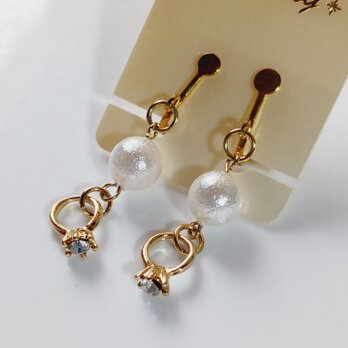 ミニリング付きイヤリング