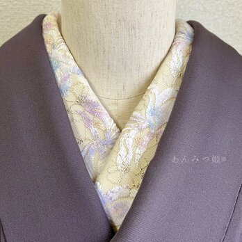 洗える刺繍半衿 ラメパステルの画像