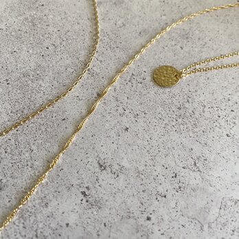 Simple Coin Metal Necklaces ミニマリストレイヤーネックレス　3本Setの画像