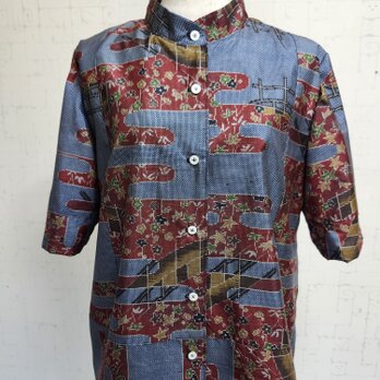 S様オーダー品　大島紬リメイクブラウス