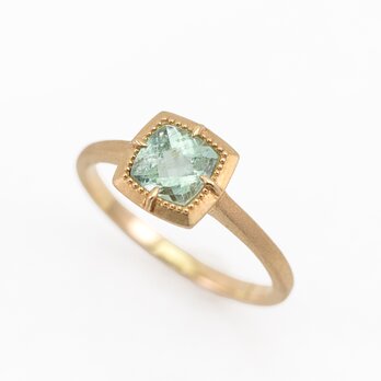 K18 Paraiba Tourmaline Ring / Cushion Cutの画像