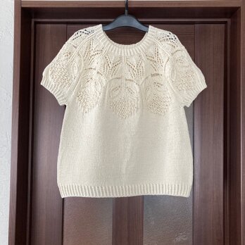 紫陽花のレーシーニット　＊キナリ＊