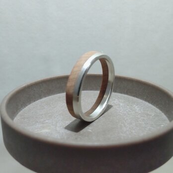 「斜陽カット」– Silver × Wood Ring