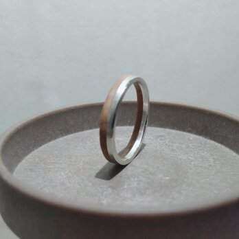 「フラットハーフ」– Silver × Wood Ringの画像
