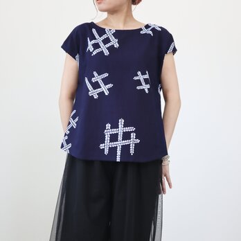 浴衣のTシャツブラウス（藤の花・L）の画像