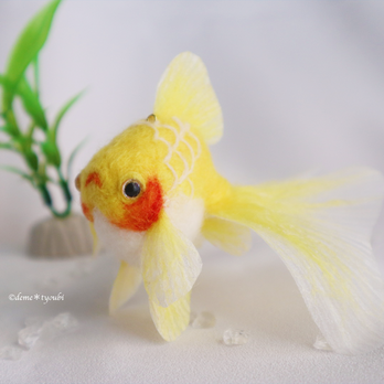 たゆたう金魚モビールS-オカメ琉金-の画像