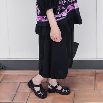 [予約販売] ブラックダブルガーゼ・バルーンパンツ