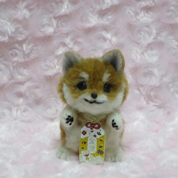 羊毛フェルト  犬  柴犬  赤柴  豆柴  金運  置物  ハンドメイド