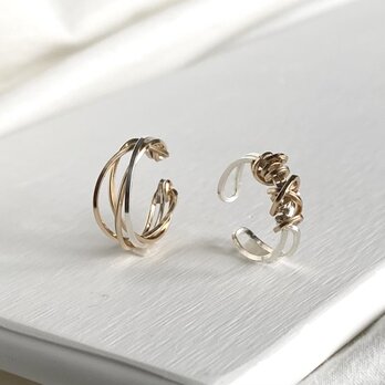 14kgf×silver925 Random & diagonal　イヤーカフ　2点セットの画像