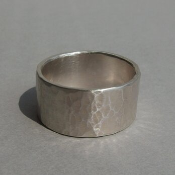 シルバーフラットリング　平打ち槌目　10㎜幅【silver】の画像