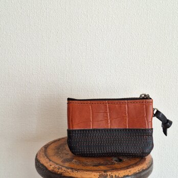 手のひらサイズのミニポーチ バイカラー　№013-006