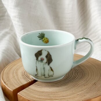 チコロット❤️すべて手描き❤️染付け❤️スープカップ❤️カフェオレボウル❤️お味噌汁お椀❤️ビーグル犬の画像