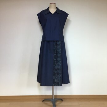 フレアータックのスカート     着物リメイク