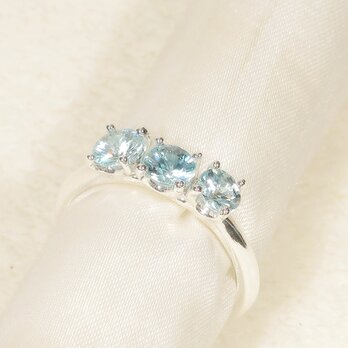 計1.95ctブルージルコンとSV925の指輪（リングサイズ：15号、天然石、誕生石、ロジウムメッキ）