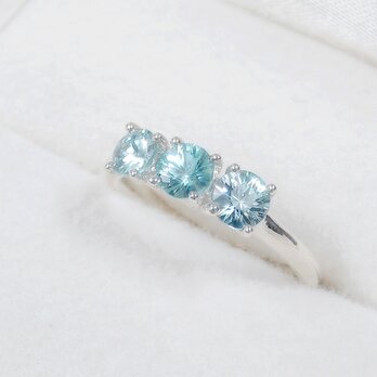 計1.95ctブルージルコンとSV925の指輪（リングサイズ：15号、天然石、誕生石、ロジウムメッキ）