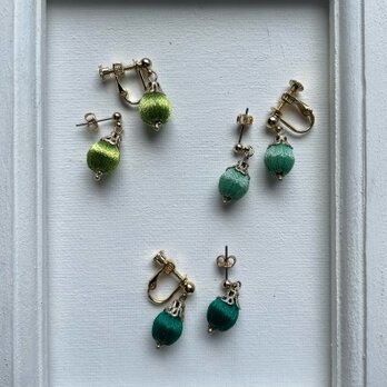 京金糸　艶色ピアス　イヤリング