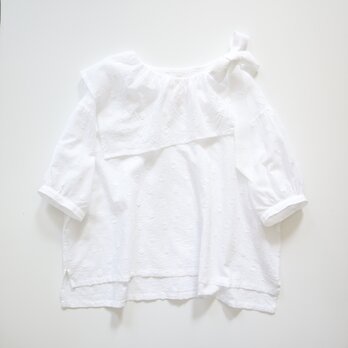 asymmetric big collar blouse (white dot)の画像