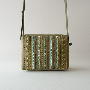 green ribbon shoulder bag