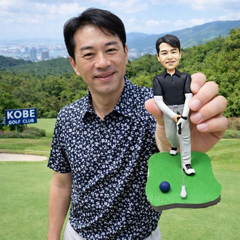 写真から作るオーダーメイド ゴルフ フィギュア｜ゴルフプレーヤー好きへの特別なギフトにそっくり似顔人形｜ゴルフファン 記念ギフト