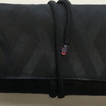 ８３１５　黒の帯で作った和風財布・ポーチ