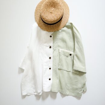 loosey goosey shirt  (pistachio x white)の画像
