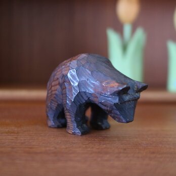 クマの彫刻　木彫　オブジェ 最安 佐藤憲治 憲ちゃん熊 木彫り 熊 彫刻・オブジェ - 彫刻