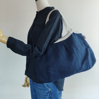 Linen・リネングラニー ワンタックBAG ✺ dark blue